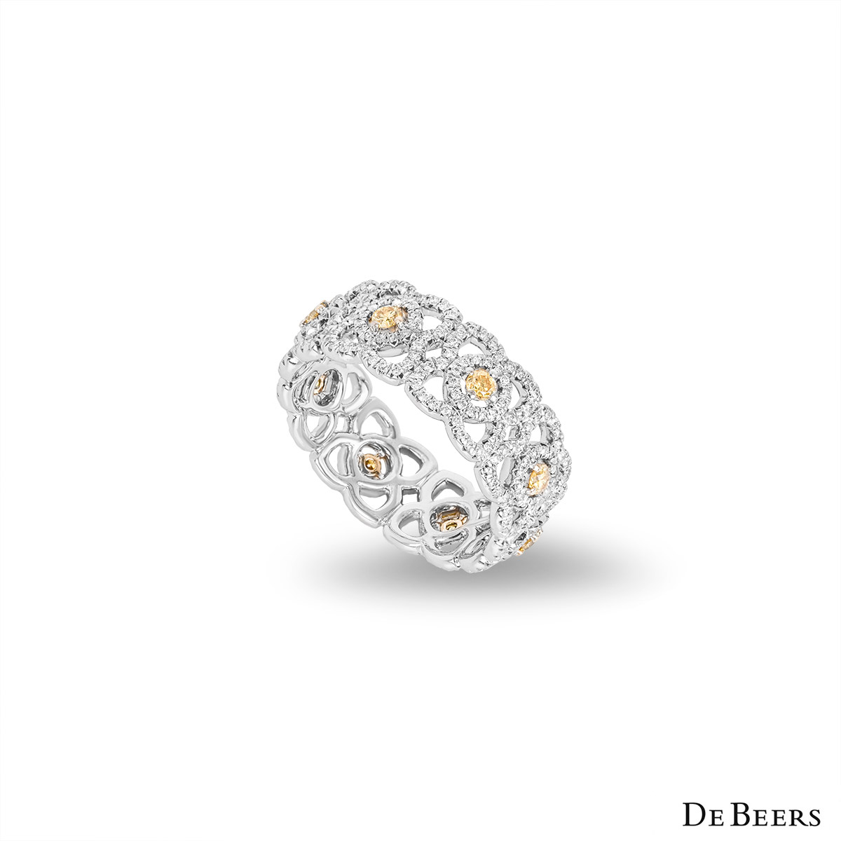 De Beers White Gold Enchanted Lotus Diamond Ring